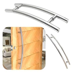 Puxador Tubular Curvo Inox Porta Madeira Vidr Belissima 60Cm