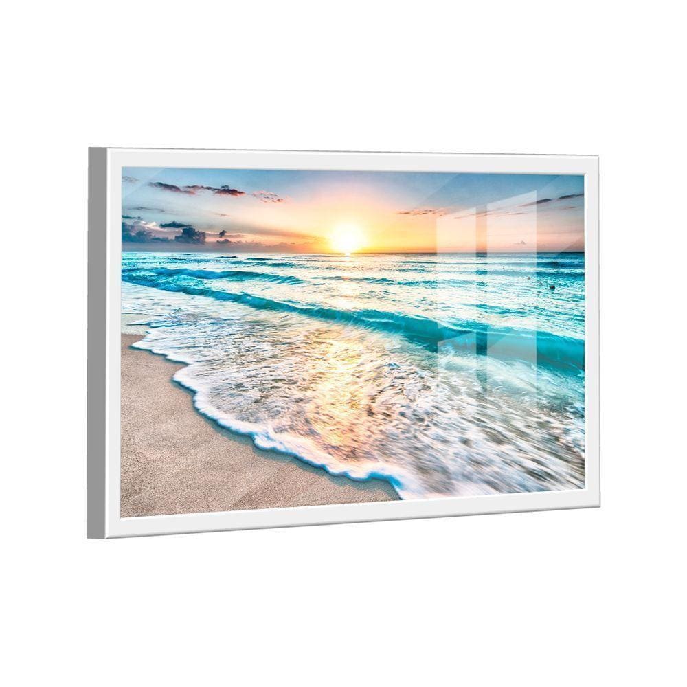 Quadro Mar E Pôr Do Sol -- Br Artes