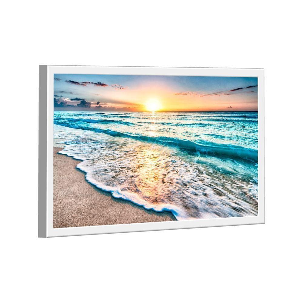 Quadro Mar E Pôr Do Sol -- Br Artes