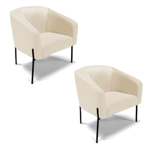 Poltrona Pé de Ferro Preto Kit 2 Stella Corino D03 - D`Rossi