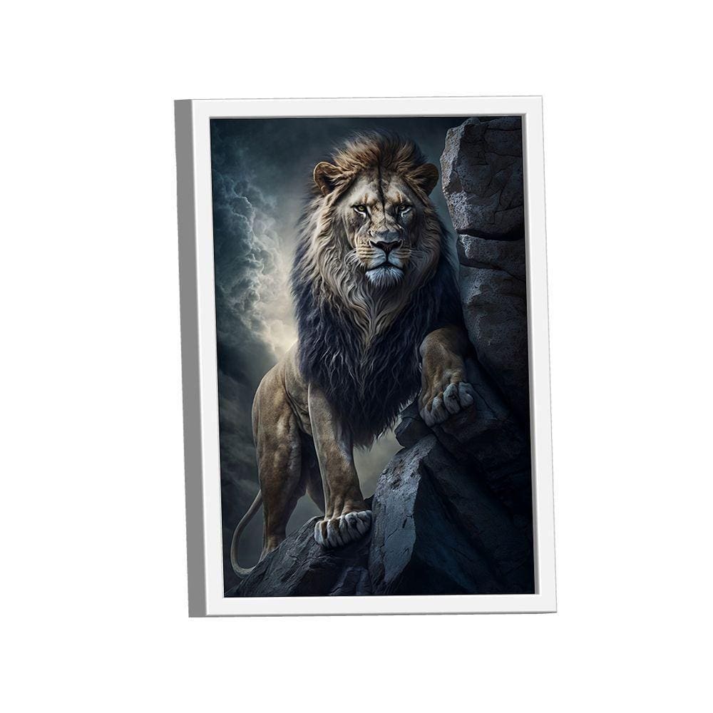 Quadro Leão Nas Montanhas -- Br Artes