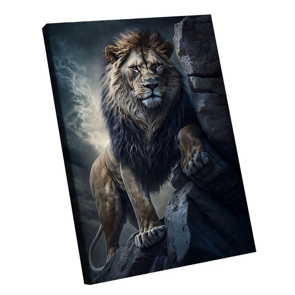 Quadro Leão Nas Montanhas -- Br Artes