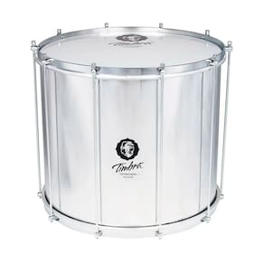 Surdo Timbra Axe 18X40 Cm Aluminio C/Aro Cromado Pele Leitosa