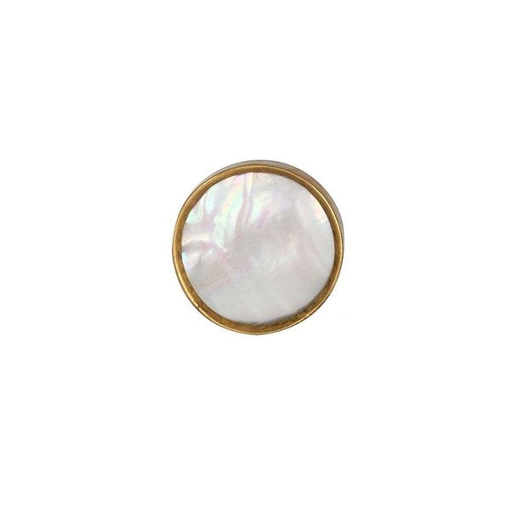 Puxador 64357 Circular Branco Base Dourada Venus Victrix UNICO