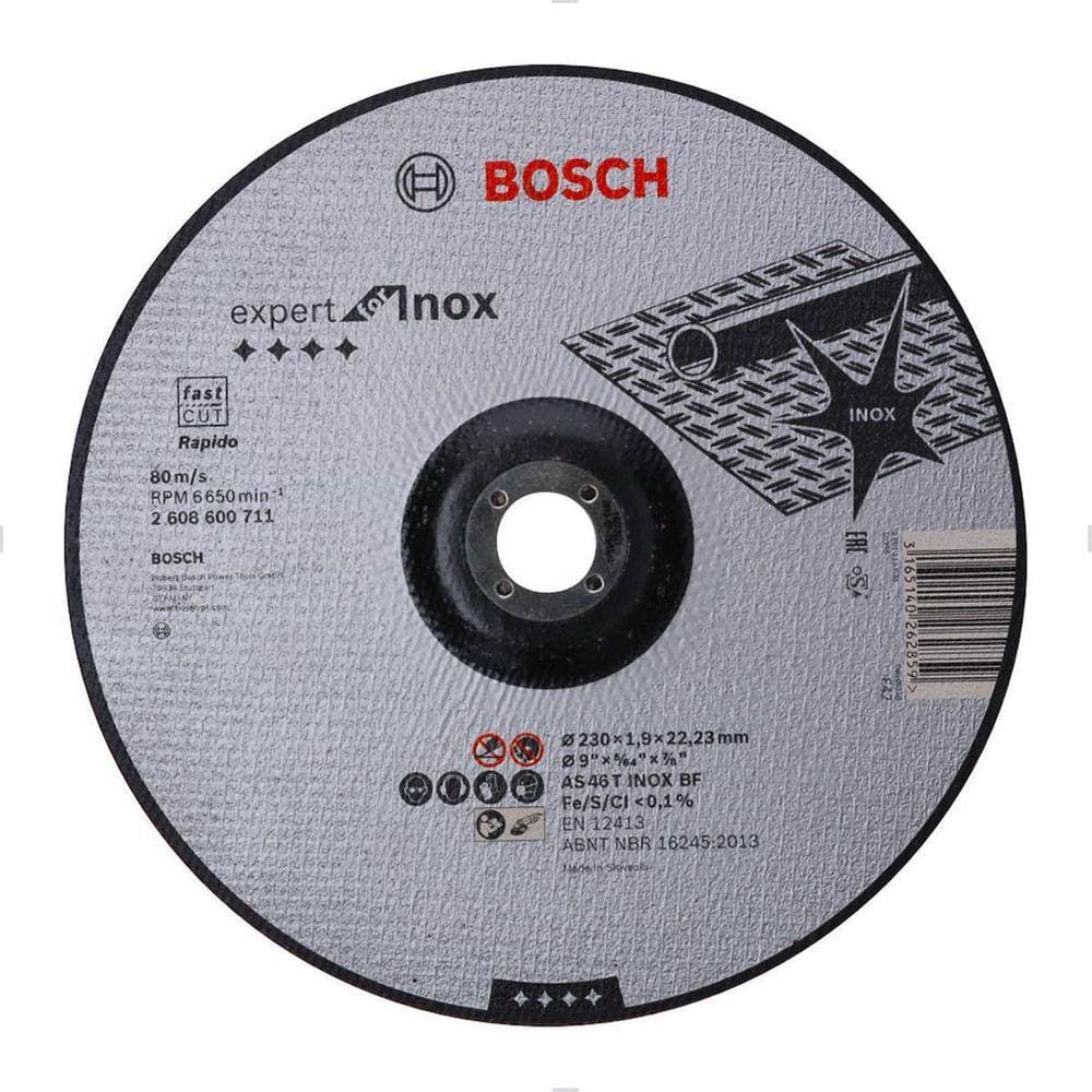 Disco De Corte Rápido Inox 9 X1,9 X 22,23Mm Bosch