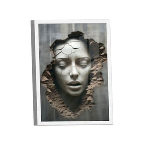 Quadro Mulher Estilhaços Parede 3d -- Br Artes