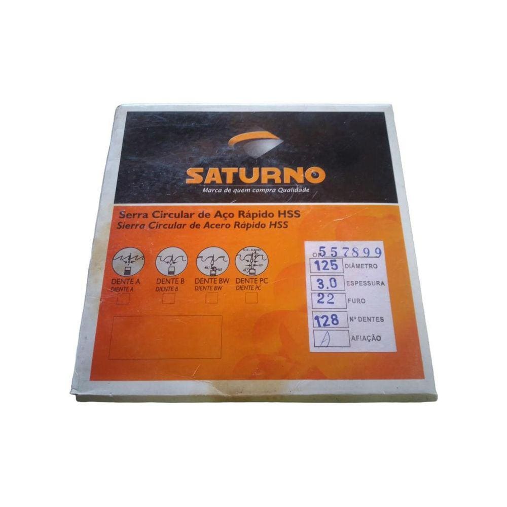 Serra Circular Aço Rápido Hss 125 X 3,0 X 22 Mm 128 Z