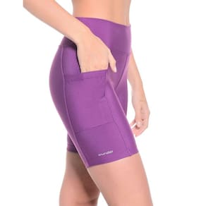 Bermuda Wunder Feminina Bolso lateral Power Gym Roxo