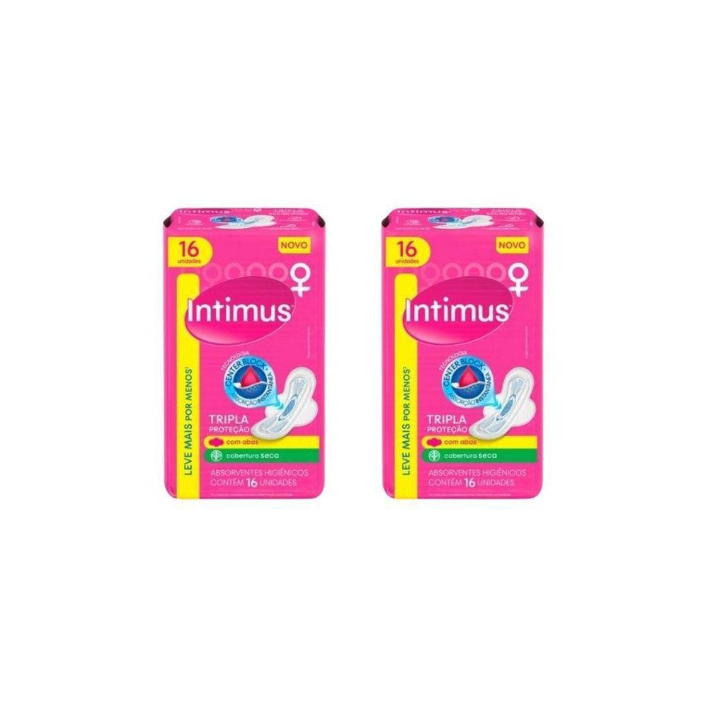 Absorvente Intimus Tripla Proteçao Com16 Seca Com Abas - 2Un