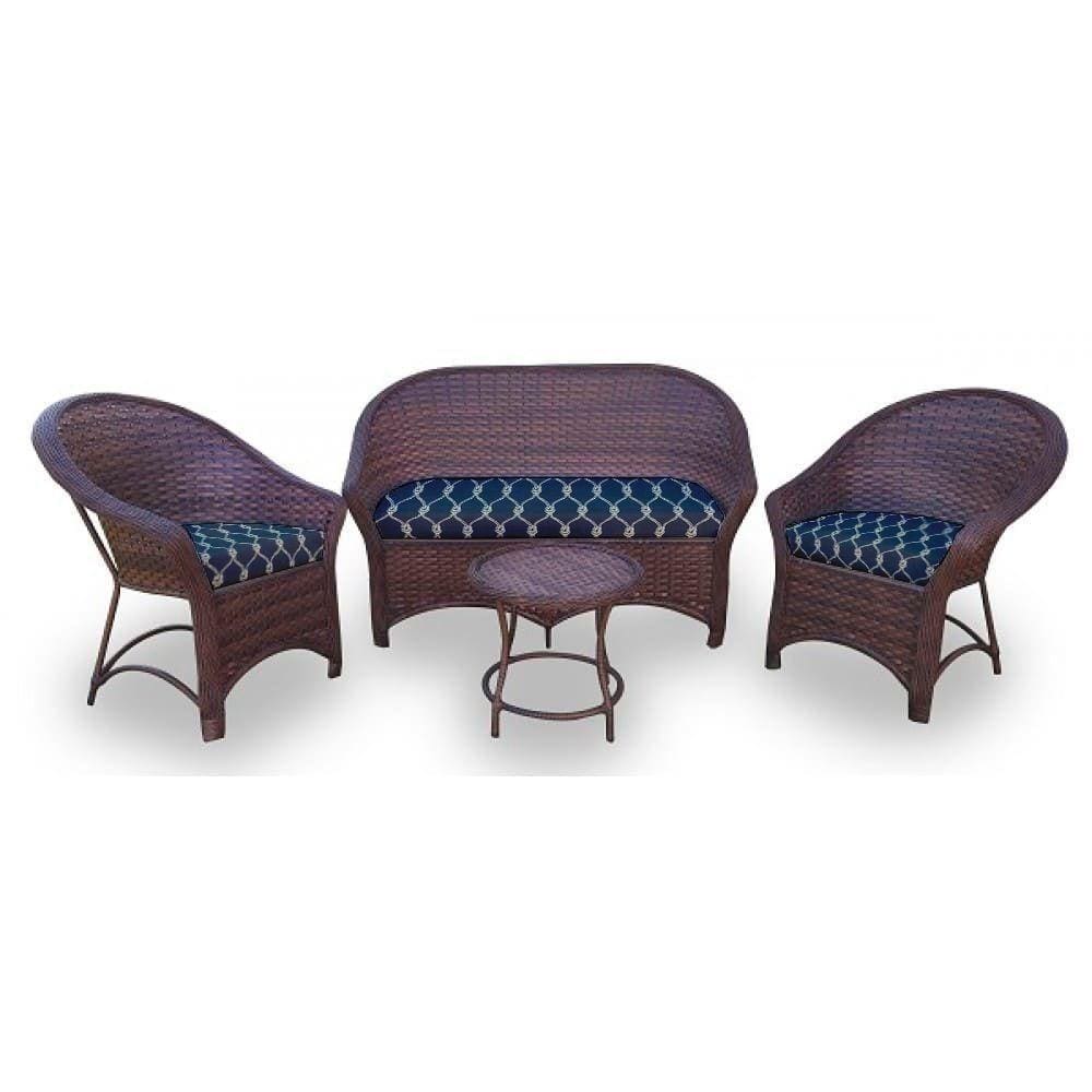 Kit De 1 Sofá 2L + 2 Poltronas + 1 Mesa Centro Marinho