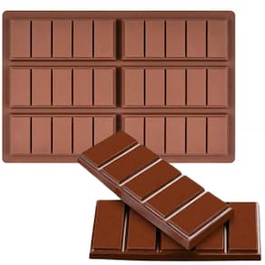 Forma Barra De Chocolate Em Silicone 6 Cavidades 25Cm