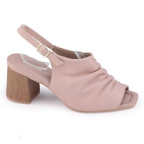 Sandália Feminina Piccadilly 626021 Stretch Soft Rosê Bloco