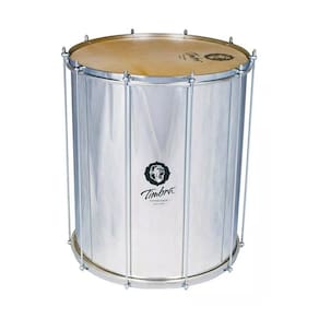Surdo Timbra Samba 20X60 Aluminio C/Aro Cromado Pele Animal