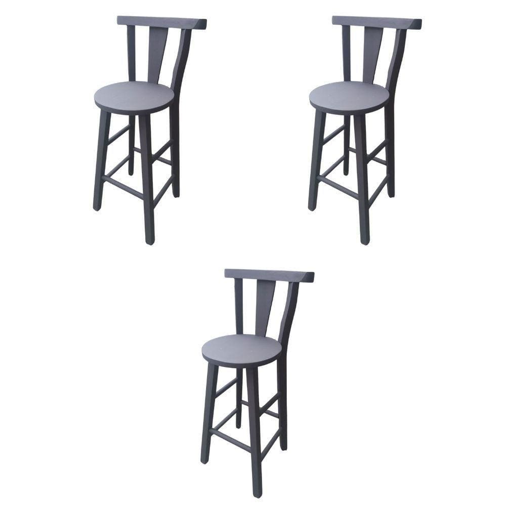 Kit 3 Banquetas Cor Preto Acetinado De Madeirabv Magazine