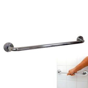 Alça de Apoio 50cm Banheiro Inox Barra Idoso Deficiente Acessibilidade Cadeirante Resistente Box Segurança