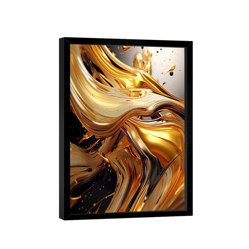 Quadro Abstract Gold 3d -- Br Artes