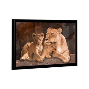 Quadro Leoa E 2 Filhotes -- Br Artes