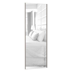Porta De Correr Individual 80Cm C/ Espelho Puxador Champagne
