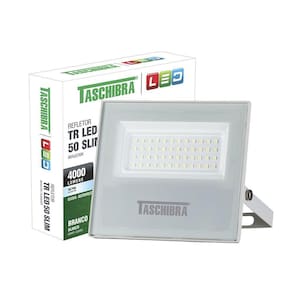Refletor Taschibra Led Tr Slim 50W Luz Branco Fria 6500K Branco Bivolt