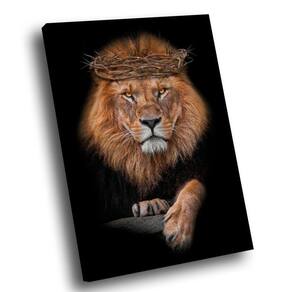 Quadro Realeza Do Leão Com Coroa -- Br Artes