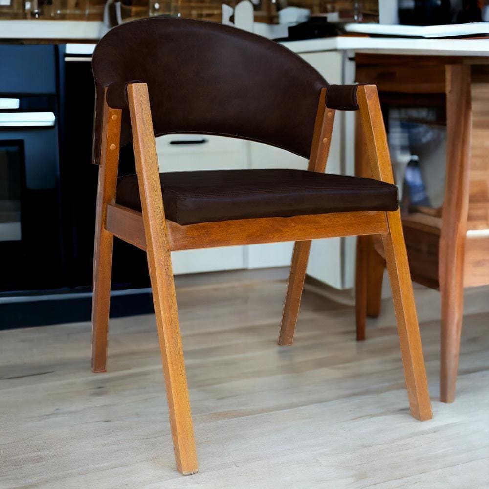 Cadeira Para Sala de Jantar Antonela Corano Marrom - LM DECOR