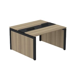 Mesa de Plataforma Dupla para 2 Pessoas Corporativa 110x140/2p Noce Naturalle/Preto