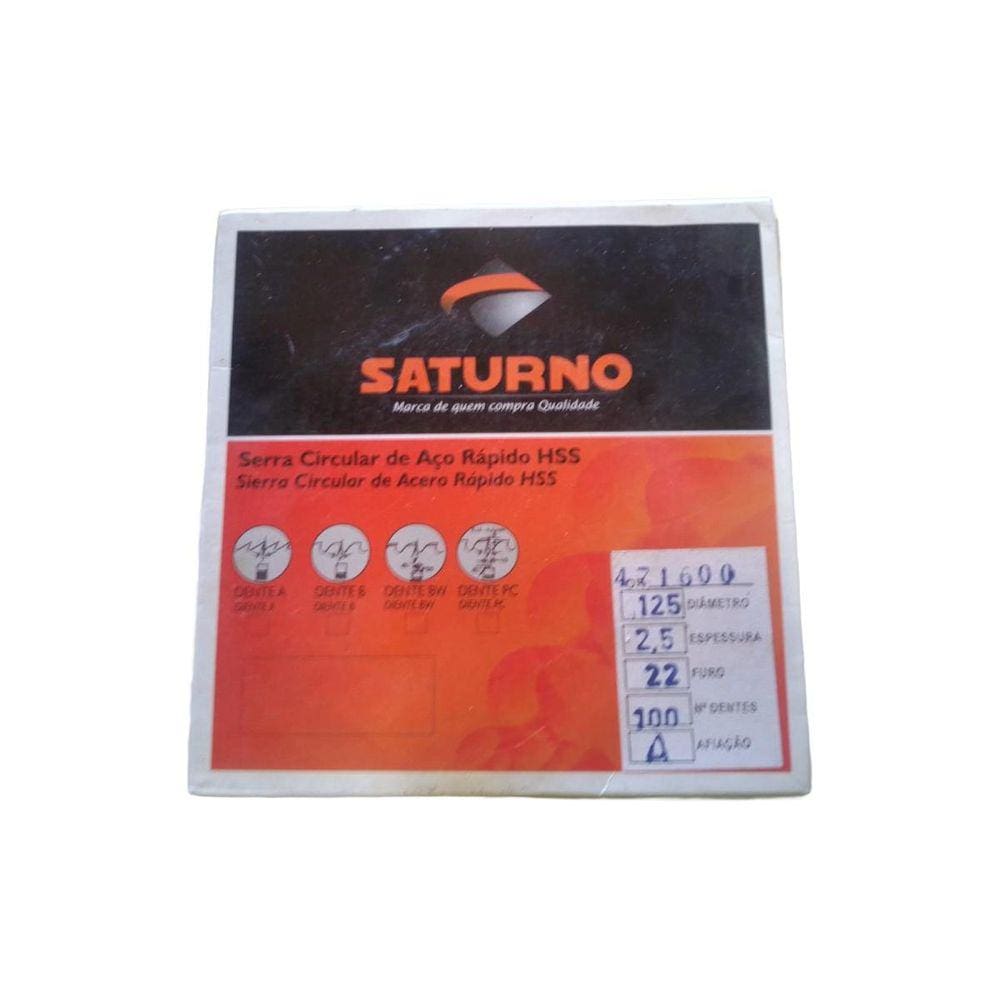 Serra Circular Aço Rápido Hss 125 X 2,5 X 22 Mm 100 Z