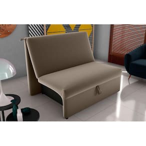 Sofá Cama Malu Veludo Cappuccino E434 - Matrix