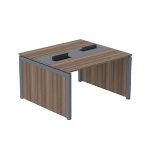 Mesa de Plataforma Dupla para 2 Pessoas Corporativa 110x140/2p Walnut/Grafito