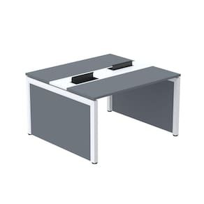 Mesa de Plataforma Dupla para 2 Pessoas Corporativa 130x140/2p Grafito/Branco