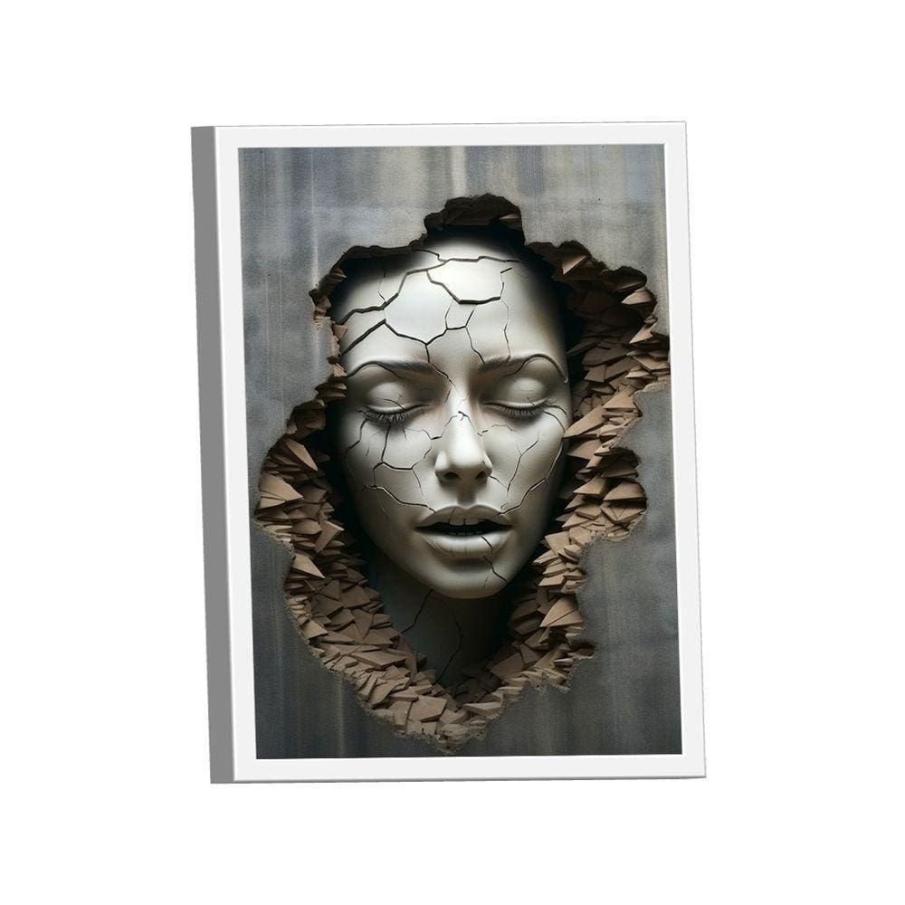 Quadro Mulher Estilhaços Parede 3d -- Br Artes