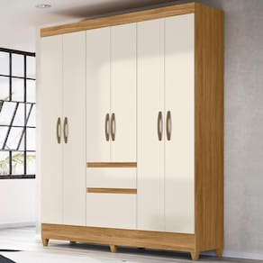 Guarda Roupa Casal 6 Portas 8990 Freijo Off White Moval Freijo Off White