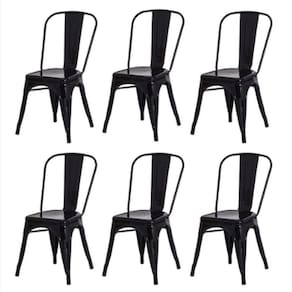 Conjunto 6 Cadeiras Tolix Iron - Design - Preta