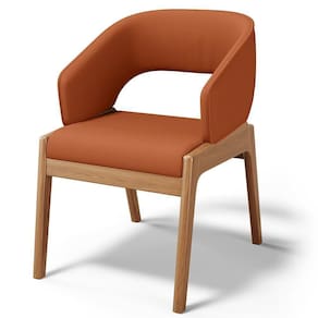 Cadeira De Jantar E Estar Living Estofada Lince L02 Tecido Terracota