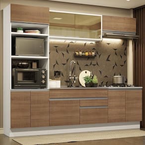 Cozinha Completa 270010 Com Armário E Balcão Branco/Rustic