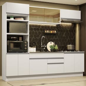 Cozinha Completa 270010 Com Armário E Balcão Branco Branco