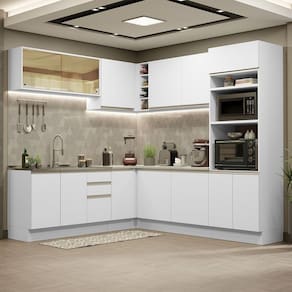 Cozinha Completa 459001 Com Armário E Balcão Branco Branco