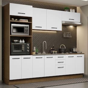 Cozinha Completa 270001 Com Armário E Balcão Rustic/branco