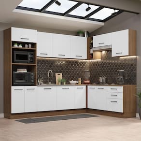 Cozinha Completa 479001 Com Armário E Balcão Rustic/Branco
