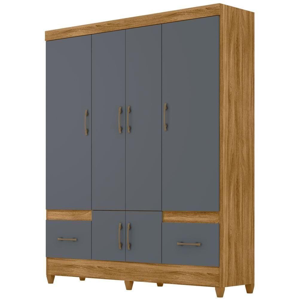 Guarda Roupa Casal 6 Portas 9120 Freijo Cinza Moval Freijo Cinza