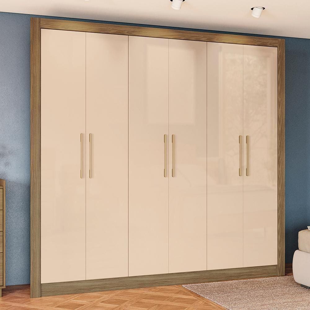 Guarda Roupa Kappesberg 6 Portas 2Gavetas Nogueira Macadâmia