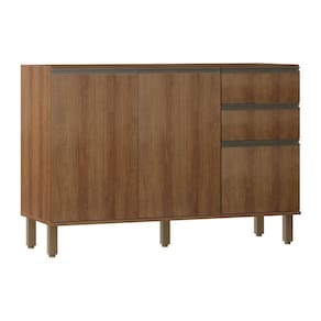 Balcão De Cozinha S/ Tampo 120cm 3 Portas 2 Gavetas Diana