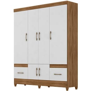 Guarda Roupa Casal 6 Portas 9120 Naturale Branco Moval Naturale Branco
