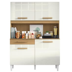 Kit Cozinha Compacta 4 Portas 2003308 121cm Atacama Off White Armoveis Atacama Off White