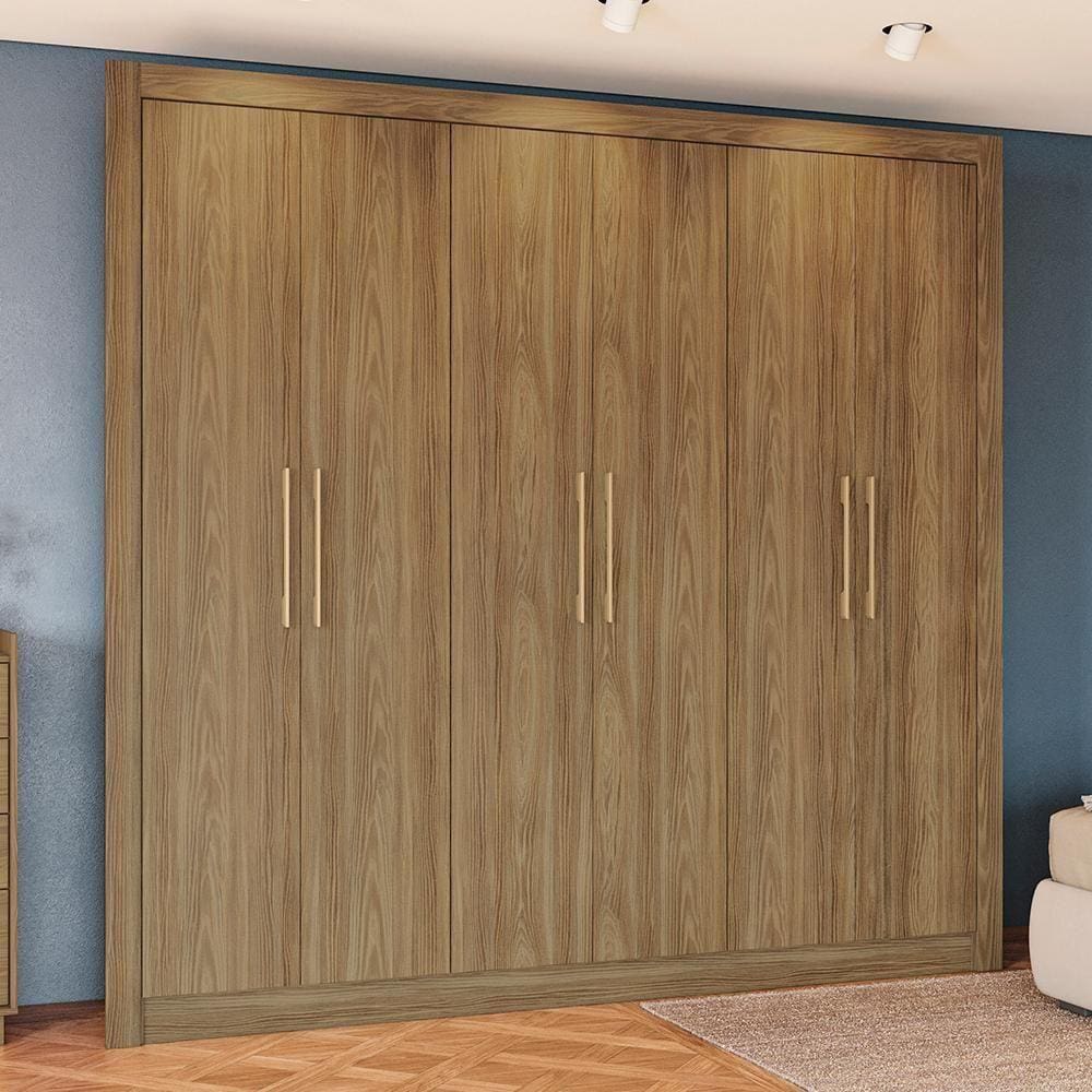 Guarda Roupa Casal Kappesberg 6 Portas 2 Gavetas Nogueira