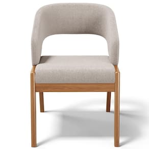 Cadeira De Jantar E Estar Living Estofada Lince L02 Bouclê Bege - Lyam Decor