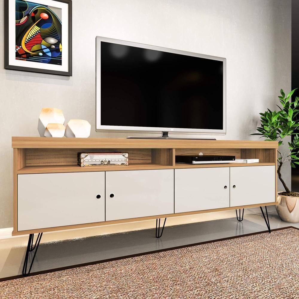 Rack Liberty Para Tv Até 60 Polegadas 1,60m Carvalho/ Off White Artely Off White