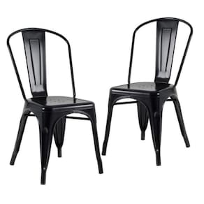 Kit 2 Cadeiras Para Mesa De Jantar Cozinha Sala Escrivaninha Tolix Iron Industrial Preta