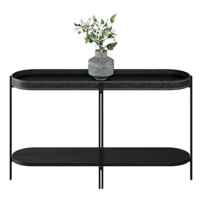 Buffet Aparador Isi Preto Tx E Couro Preto 139x79 Cm L04 - D`rossi
