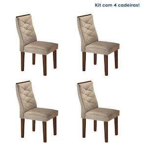 Conjunto 4 Cadeiras para Sala de Jantar Germany Chocolate